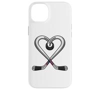 Heart Puck Love Crossed Sticks Ice Hockey Case for iPhone 14 Plus
