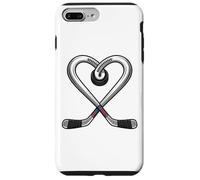 Heart Puck Love Crossed Sticks Ice Hockey Case for iPhone 7 Plus/8 Plus