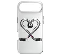 Heart Puck Love Crossed Sticks Ice Hockey Case for iPhone Air
