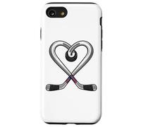 Heart Puck Love Crossed Sticks Ice Hockey Case for iPhone SE (2020) / 7/8