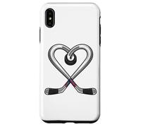 Heart Puck Love Crossed Sticks Ice Hockey Case for iPhone XS Max