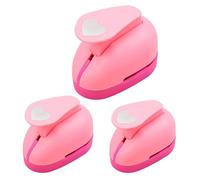 Heart Punch - 3-Piece Set | Precision Paper Cutter | Shaped Hole Punch For Scrapbooking Holiday Family Friends Adults Kids Indoor Crafts DIY Card Making Decorative Crafting Tool Safety Gadget