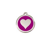 RedDingo Cat Brand Heart Purple S Customizable Engravable 20Mm Stainless Steel