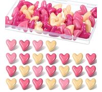 Heart Push Pins 50 Pcs, Decorative Thumb Tacks for Cork Board, Cute Pushpins for Bulletin Board Noticeboard Photo Walls Map Office Home Decorations