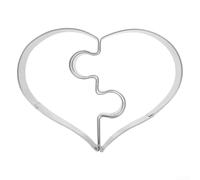 Heart puzzle shaped cookie cutters with stainless steel construction, for crafting personalized cookies for weddings, events, and various celebrations