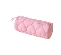 Heart Quilted Pencil Case, Soft Puffy Stationery Pouch for Girls