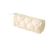 Heart Quilted Pencil Case, Soft Puffy Stationery Pouch for Girls