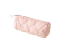 Heart Quilted Pencil Case, Soft Puffy Stationery Pouch for Girls
