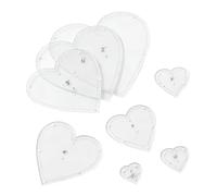 Heart Quilting Template - 8 Piece Heart Shape Acrylic Stencil | Quilt Ruler | for Craft Fabric Marking Beginner Women Family Activities Parties