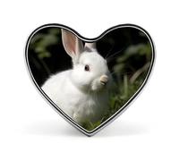Heart Rabbit on The Grass Brooch Classic Mini Pin 1 Inch Aluminum Alloy Lapel Pin Personalized Button Badge for Backpack Hat Suit Jacket Clothing Decoration