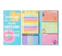 Heart Rainbow Notes Set, 550 Sheets,Cute Cartoon Dog Post It Notes with 3 Point Pens, Self-Adhesive Writing Memo Pages Back to School Office Supplies