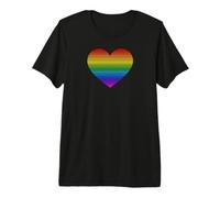 Heart Rainbow Stripes Color Gradient Premium T-Shirt