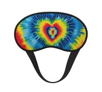 Heart Rainbow Tie-Dyed Sleep Mask Soft Comfortable Eye Mask with Adjustable Strapblackout Eye Sleep Shade Cover for Women Girls Men Travel Yoga Nap Shift Work