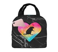Heart Rat Love Lunch Bags, Insulated Lunch Box Lunch Tote Bag Picnic Bag for Women Mens Boy Girl Work Office