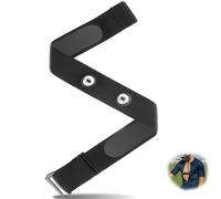 Heart Rate Monitor Chest Strap, Adjustable Elastic Sport HRM Sensor | Soft belt, torso mount, for run cycling, compatible Wahoo Garmin Polar, buckle distance 45mm, comfortable, practical