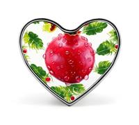 Heart Red Fruit Brooch Classic Mini Pin 1 Inch Aluminum Alloy Lapel Pin Personalized Button Badge for Backpack Hat Suit Jacket Clothing Decoration