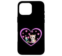 Heart Retro Cat Cats Flowers Nature Women Children Girls Case for iPhone 16 Pro Max