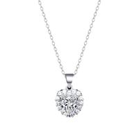 Heart Ring Earrings Necklace 3 Piece Set for Women Sparkling for Her 1CaratMoissanite Heart Pendent for Girls Anniversary Mother's Day Valentines Jewelry Suitcase Organizer (B, One Size)