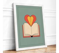 Heart Rising Modern Framed Wall Art Print A2 (59.4×42cm) White, Wall Decor for Living Room, Bedroom, Office & Home, Ready to Hang, Art Gift
