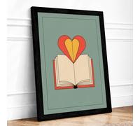 Heart Rising Modern Framed Wall Art Print A3 (42×29.7cm) Black, Wall Decor for Living Room, Bedroom, Office & Home, Ready to Hang, Art Gift