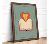 Heart Rising Modern Framed Wall Art Print A3 (42×29.7cm) Walnut, Wall Decor for Living Room, Bedroom, Office & Home, Ready to Hang, Art Gift