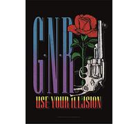 Heart Rock Original Flag Guns N' Roses Gun, Fabric, Multicoloured, 110 x 75 x 0.1 cm