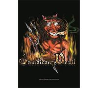 Heart Rock Original Flag Rastaman Jamaican Devil, Fabric, Multicoloured, 110 x 75 x 0.1 cm