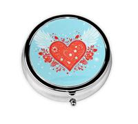Heart Romantic Small Pill Box 3 Compartment Portable Pill Box for Purse Pocket Colorful Mini Medicine Organiser for Daily Vitamin Fish Oil Storage