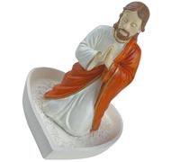 Heart Rosary Box Resin Catholic Sculpture Jewelry Storage Prayers Room Altars Decoration Spiritual Keepsakes Catholic Devotional Gift