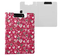 Heart Rose Red Love Clipboard a4 Clip Board Foldover Document Folder Files for Paperwork with Clips Lightweight Plastic