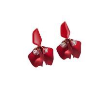Heart Round Earrings Ear Drops With Colored Floral Petals Stylish Candy Tone Earrings Cute Hoop for Women (A, One Size)