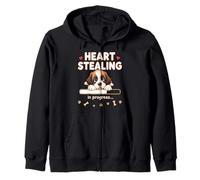 Heart Saint Bernard Dog Funny Gift St. Bernard Puppy Zip Hoodie