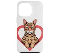 Heart Savannah Cat Glasses Case for iPhone 13 Pro