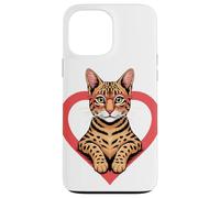 Heart Savannah Cat Glasses Case for iPhone 13 Pro Max