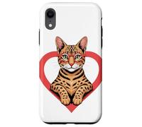 Heart Savannah Cat Glasses Case for iPhone XR