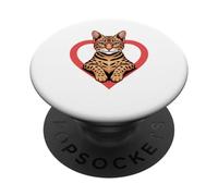 Heart Savannah Cat Glasses PopSockets Adhesive PopGrip
