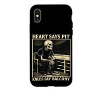 Heart Says Pit Knees Say Balcony Music Lover Vintage tee Case for iPhone X/XS