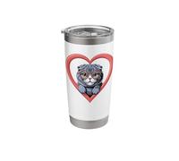 Heart Scottish Fold Glasses Coupari Stainless Steel Insulated Tumbler