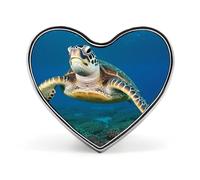 Heart Sea Turtles Brooch Classic Mini Pin 1 Inch Aluminum Alloy Lapel Pin Personalized Button Badge for Backpack Hat Suit Jacket Clothing Decoration
