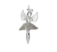 Heart Sequin Glass Angel Christmas Tree Decoration (9cm)