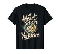 Heart Set On Yorkshire Rose for Every Lass or lad Value Graphic T-Shirt, Men, Black, M