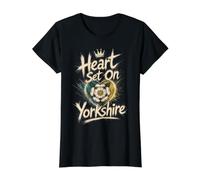 Heart Set On Yorkshire Rose for Every Lass or lad Value Graphic T-Shirt, Women, Black, XL