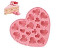 Heart Shape - 6.73 x 5.94 x 0.43 Inch Food Grade Silicone, 18 Cavities, Dessert Maker, Cake Pop Candy Mould for Jellies, Thanksgiving, Holidays, Birthdays, Party Offices, Home, School, Sleep