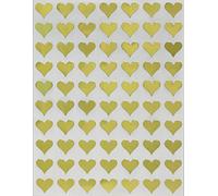 Heart Shape Adhesive Label 1.3cm (13mm) 0.5 inch Metallic Gold Hearts Stickers for envelopes, Invitation Seals, Gift Packaging, Boxes and Bags - 1050 Pack by Royal Green