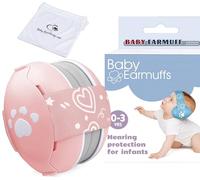 Heart Shape Baby Ear Defender for Babies and Toddlers up to 36 Months, Noise Reduction Earmuffs, Comfortable Infant Headphones for Improves Sleep, Baby Travel Essentials for Airplane/Sleep (Pink)