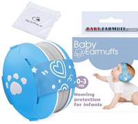 Heart Shape Baby Ear Defender for Babies and Toddlers up to 36 Months, Noise Reduction Earmuffs, Comfortable Infant Headphones for Improves Sleep, Baby Travel Essentials for Airplane/Sleep (Blue)