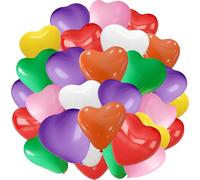 Heart Shape Balloons 10 inch Multicolour Love Heart Latex Balloons for Wedding Valentines Day Romantic Decoration Birthday Party 25 Pack