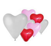 Heart Shape Balloons 10 inch Pink White Red Love Heart Latex Balloons for Wedding Valentines Day Romantic Decoration Birthday Party 25 Pack