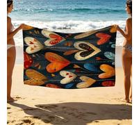 Heart Shape Beach Towel 64x88In Lightweight Travel Essentials Simplicity Beach Towels Oversized 160x220 cm Unisex Soft Comfortable Quick Dry Sand Resistant for Swimming Camping Vacation SLJT-4934