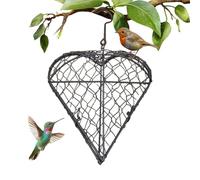 Heart Shape Birds Holder - Handmade Iron Refillable Holder, Bird Nest Material Hanger, Aviary Accessory, Pet Habitat Category Feature, Indoor Outdoor Breeding Perching Hiding Resting Keeping Use
